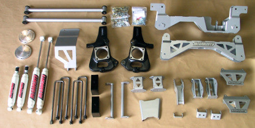 2002-10 GM 2500/3500  NO Dually Truck (8 Lug) (2WD) 7 in Lift Kit (silver powder-coat) w/ front AND rear shocks