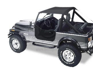 ~(4 lbs. 12X11X4)~ Bikini Top  Traditional Black Crush Jeep 76-91 CJ7/CJ8 AND Wrangler; Requires 51209-01 channel