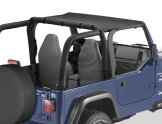 ~(5 lbs. 51X5X5)~ Header Bikini Top Targa-style Black Denim Jeep 97-02 Wrangler; Targa (standard length); requires 51238-01 channel