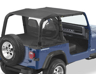 ~(5 lbs. 12X11X4)~ Bikini Top Strapless Safari-style Black Denim Jeep 92-95 Wrangler; Safari (extended length); requires 51209-01 channel