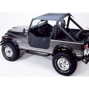 ~(4.2 lbs. 12X11X4)~ Bikini Top Traditional Black Crush Toyota 64-84 Land Cruiser; Has straps that attach to rear footman loops (included); Requires 51209-01 channel