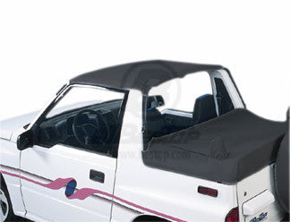 ~(3 lbs. 12X11X4)~ Bikini Top Strapless Black Denim Suzuki 86-94 Samurai; Targa (standard length); Must have factory soft top windshield header