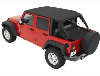 ~(8 lbs. 20X10X10)~ Header Bikini Top; Safari-style Black Diamond Jeep 10-17 Wrangler Unlimited; Safari (extended length); requires 51243-01 channel;