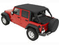 ~(8 lbs. 20X10X10)~ Header Bikini Top; Safari-style Black Diamond Jeep 10-17 Wrangler Unlimited; Safari (extended length); requires 51243-01 channel;