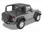 ~(5 lbs. 12X11X4)~ Header Bikini Top; Targa-style Black Diamond Jeep 10-17 Wrangler 2-Door; Targa (standard length); requires 51243-01 channel