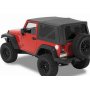 ~(63 lbs. 59X28X7)~ Supertop NX Complete Replacement Soft Top Black Diamond Jeep 07-17 Wrangler 2-Door; No doors included; Tinted side and rear windows (Large OEM style rear curtain)