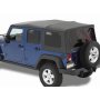 ~(45 lbs. 60X26X7)~ Supertop NX Complete Replacement Soft Top Black Diamond Jeep 07-17 Wrangler Unlimited; No doors included; Tinted side and rear windows (Large OEM style rear curtain)