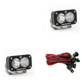 ~(4 lbs. 6X6X6)~ LED Work Light Clear Lens Driving Combo Pattern Pair S2 Sport Baja Designs