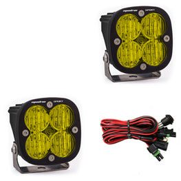 ~(5 lbs. 10X10X8)~ LED Light Pods Amber Lens Wide Cornering Pair Squadron Sport Baja Designs