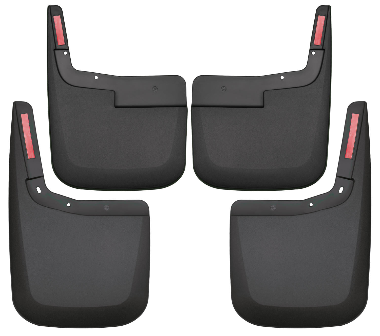 ~(3.7 lbs. 19X13X3)~ Custom Mud GuardsFront and Rear Mud Guard SetTPO - Thermoplastic OlefinBlack