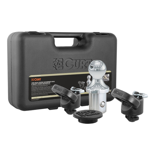 ~(19.4 lbs. 15X10X4)~ OEM Puck System 2-5/16IN Gooseneck Ball and  Safety Chain Anchor Kit for Ram