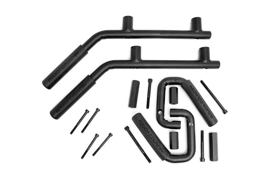 ~(13.5 lbs. 18X11X4)~ Jeep Solid Steel Grab Handle Set (07-18 Wrangler JK  Black)