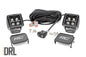 ~(8 lbs. 9X9X6)~ 2-inch Square Cree LED Lights - (Pair  Black Series w/ Amber DRL)
