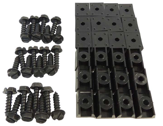 ~(0.3 lbs. 4X3X1)~ Crown Jeep Fender Flare Hardware Kit - Black