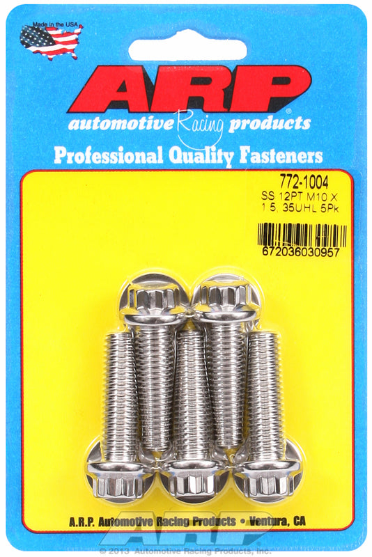 ~(1 lbs. 6X4X2)~ M10 x 1.50 x 35 12pt SS bolts