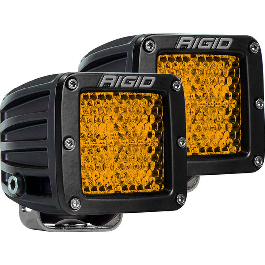 ~(4 lbs. 8X6X6)~ D-SERIES DIFFUSED REAR FACING HIGH LOW SURFACE MOUNT AMBER  PAIR