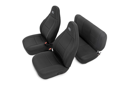 ~(11.4 lbs. 27X21X8)~ Jeep Neoprene Seat Cover Set  Black [03-06 Wrangler TJ]