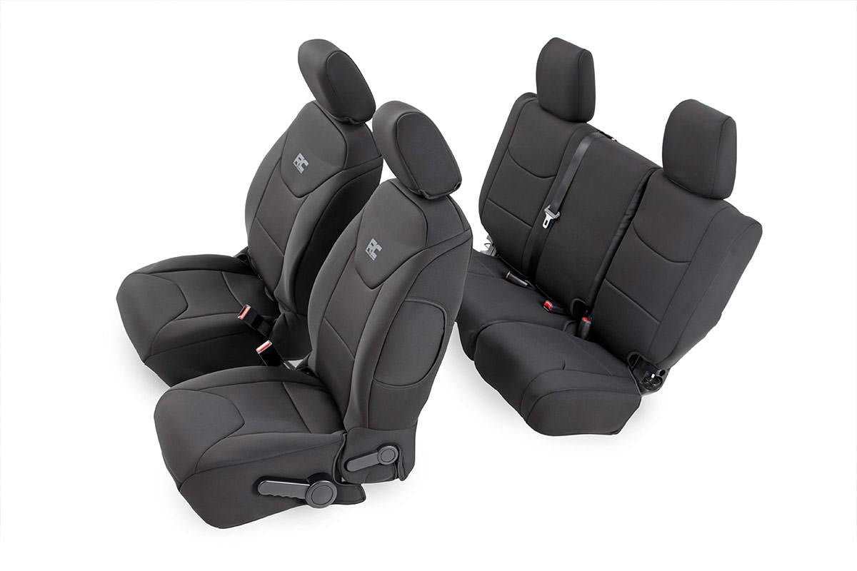 ~(13.7 lbs. 27X20X9)~ Jeep Neoprene Seat Cover Set  Black [11-12 Wrangler JK Unlimited]