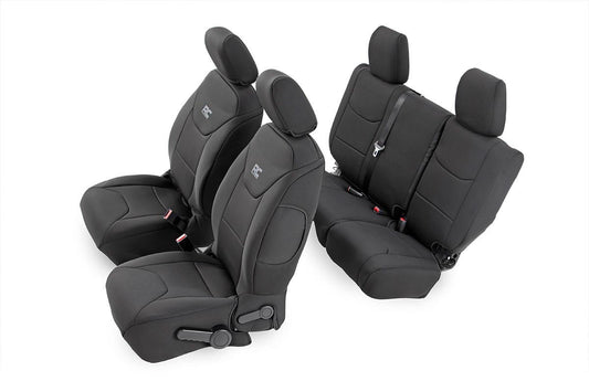 ~(13.7 lbs. 27X20X9)~ Jeep Neoprene Seat Cover Set  Black [11-12 Wrangler JK Unlimited]