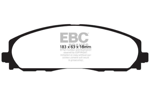 ~(5 lbs. 6X4X4)~ EBC GREENSTUFF 6000 TRUCK PADS Upgrade your stopping power with a simple pad change using EBC High Friction 6000 series Greenstuff brake pads. The new EBC 6000 series boasts GG rated friction for better stopping with fully shimmed edge ch