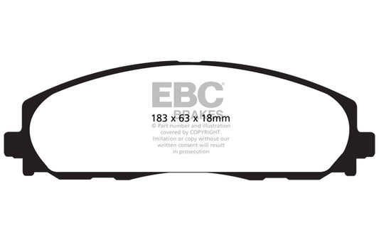 ~(5 lbs. 6X4X4)~ EBC GREENSTUFF 6000 TRUCK PADS Upgrade your stopping power with a simple pad change using EBC High Friction 6000 series Greenstuff brake pads. The new EBC 6000 series boasts GG rated friction for better stopping with fully shimmed edge ch