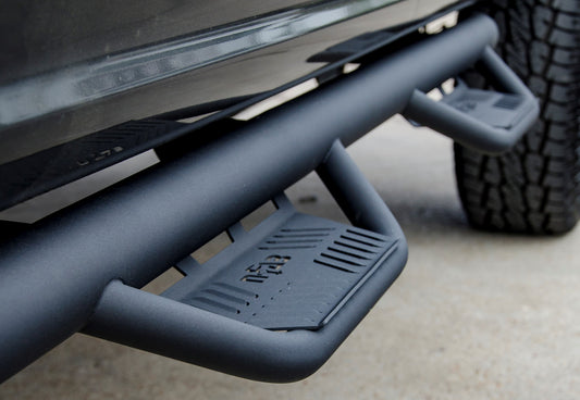 ~(83 lbs. 98X15X10)~ Step Systems Podium LG Textured Black Ford 99-16 F-250   F-350 Super Duty Crew Cab All Beds Gas   Diesel SRW   DRW