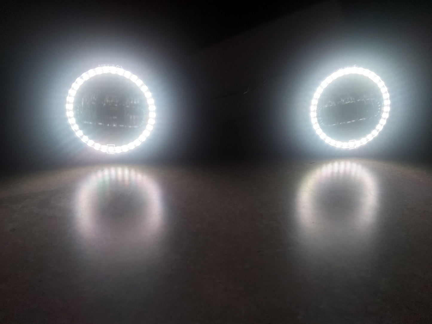 ~(5 lbs. 12X7X5)~ Jeep JL/JT 4 Inch White DRL Halo/Amber Turn Signal Fog Lights