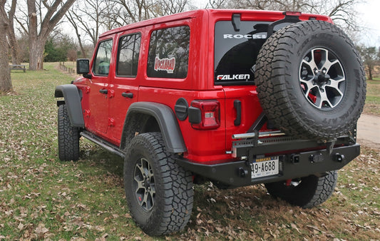 Rock Hard 4x4 Patriot Series Rear Bumper with Tire Carrier for Jeep Wrangler JL 2018 - Current [RH-90301]