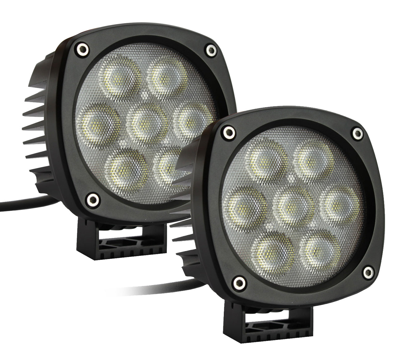 ***Discontinued***~(4.7 lbs. 10X8X8)~ Professional Grade HD Series  4.3in Round Cree LED Spot Light (Pair) - Lifetime Warranty