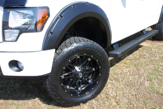 2016-2017 TOYOTA TACOMA BLACK RX-RIVET STYLE 4PC TEXTURED FENDER FLARE ELITE SERIES