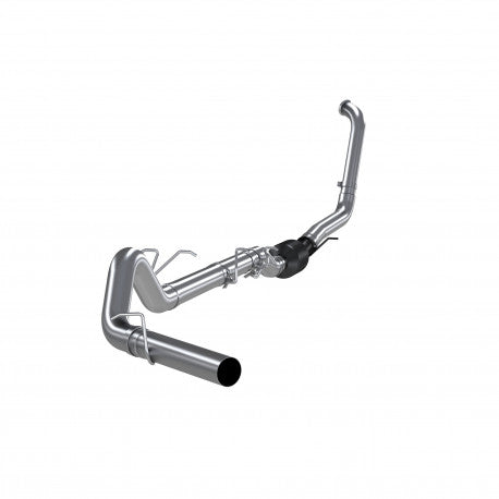 ~(73 lbs. 46X16X12)~ 2003-2007 F-250 350 6.0L EC CC Aluminized  Steel 4 Turbo Back Single Side Exit - No Muffler Not to be sold in California.   for vehicles equipped with catalytic converters only