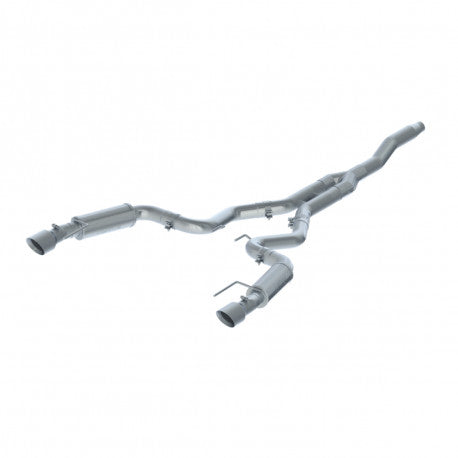 ~(65 lbs. 47X16X15)~ 2015-2018 Ford Mustang 2.3 EcoBoost - except convertible T409 Stainless Steel 3in Cat Back Dual Split Rear with 4.5in Tips (Street Version)