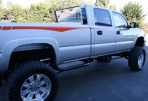 ~(37 lbs. 30X13X9)~ 2000-08 HEAVY DUTY CREW CAB SHORT BED CHEVROLET 2AND4WD THIRD STEP SIDEBAR: STAFTLESS STEEL