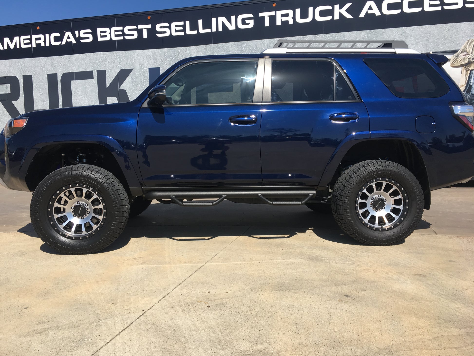 ~(52 lbs. 79X14X11)~ Step Systems Nerf Step Textured Black Toyota 14-21 4 Runner (Does not fit 10-19 Limited and 10-13 SR5 Models) SUV  Gas SRW