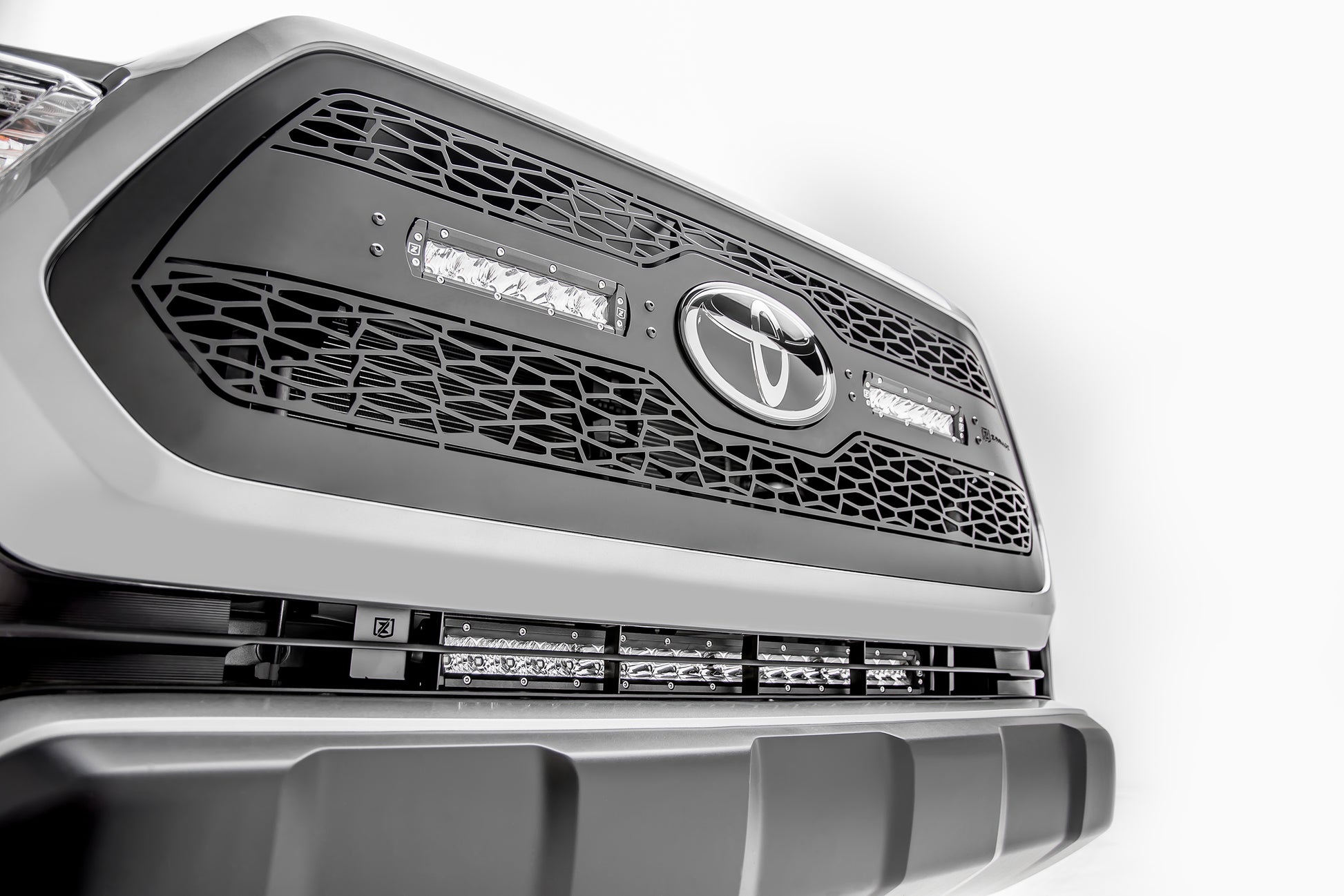 ~(11 lbs. 32X7X7)~ Front Bumper Center Behind OEM Grille Kit - with 20 IN Zroadz Single Row LED Includes Universal Wire Harness Easy Installation No Cutting No Drilling 2018-2018 TOYOTA TACOMA