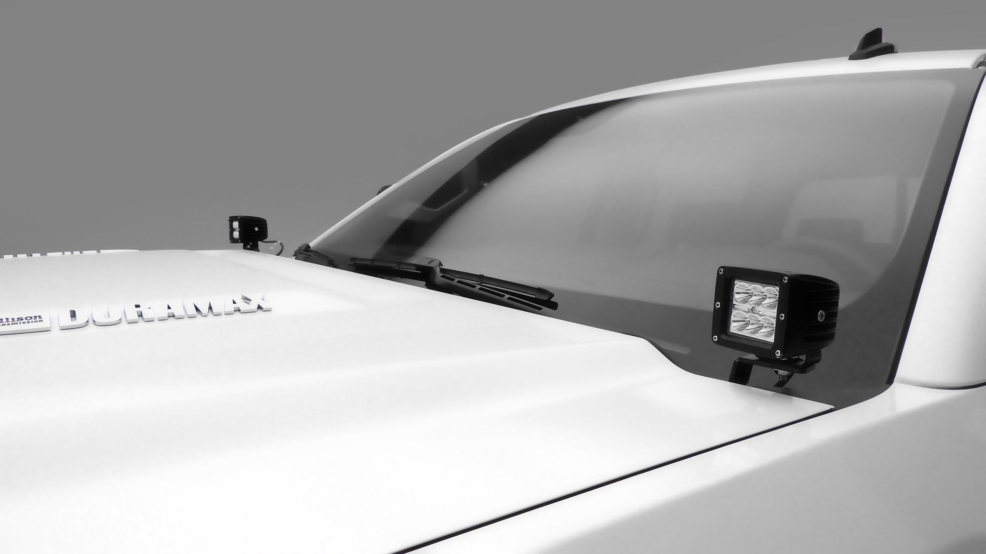 ~(6 lbs. 12X7X7)~ 2015-2017 CHEVROLET SILVERADO 2500/3500: Hood Hinges LED Light Bar Mounts - By A Pillar - for mounting Two 3 IN Zroadz Cube Pod Work Lights or Similar Style Light - Bolts On to Hood Hinges - Easy Install