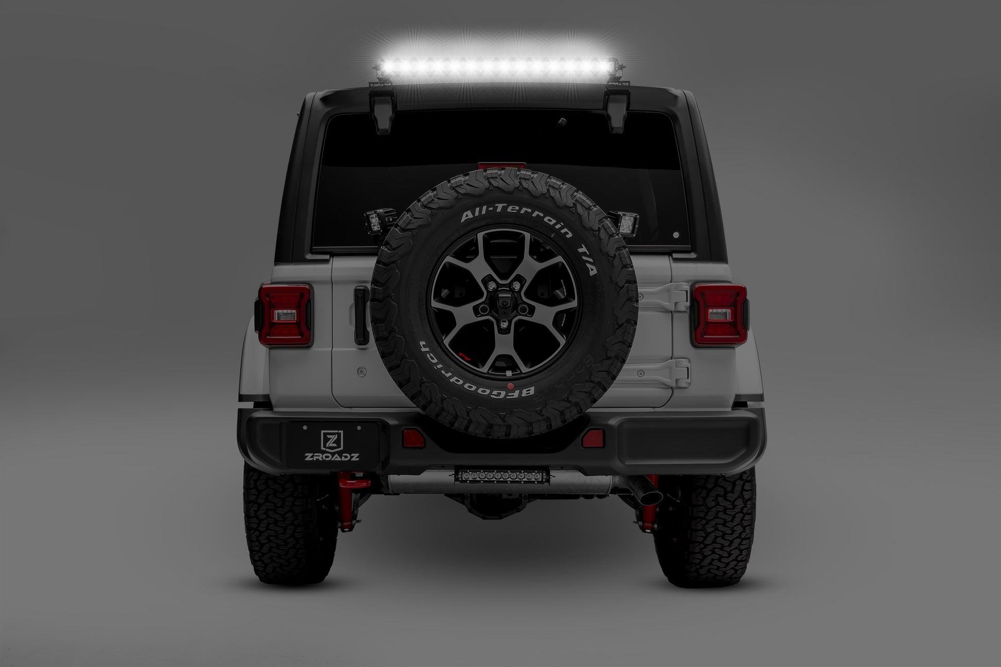 ~(11 lbs. 43X7X7)~  Rear Window Hinges Bracket Kit Includes (1) 30In Single Row Slim Line LED Light No Cut No Drill Installation Black Powder Coated Includes Universal Wire Harness